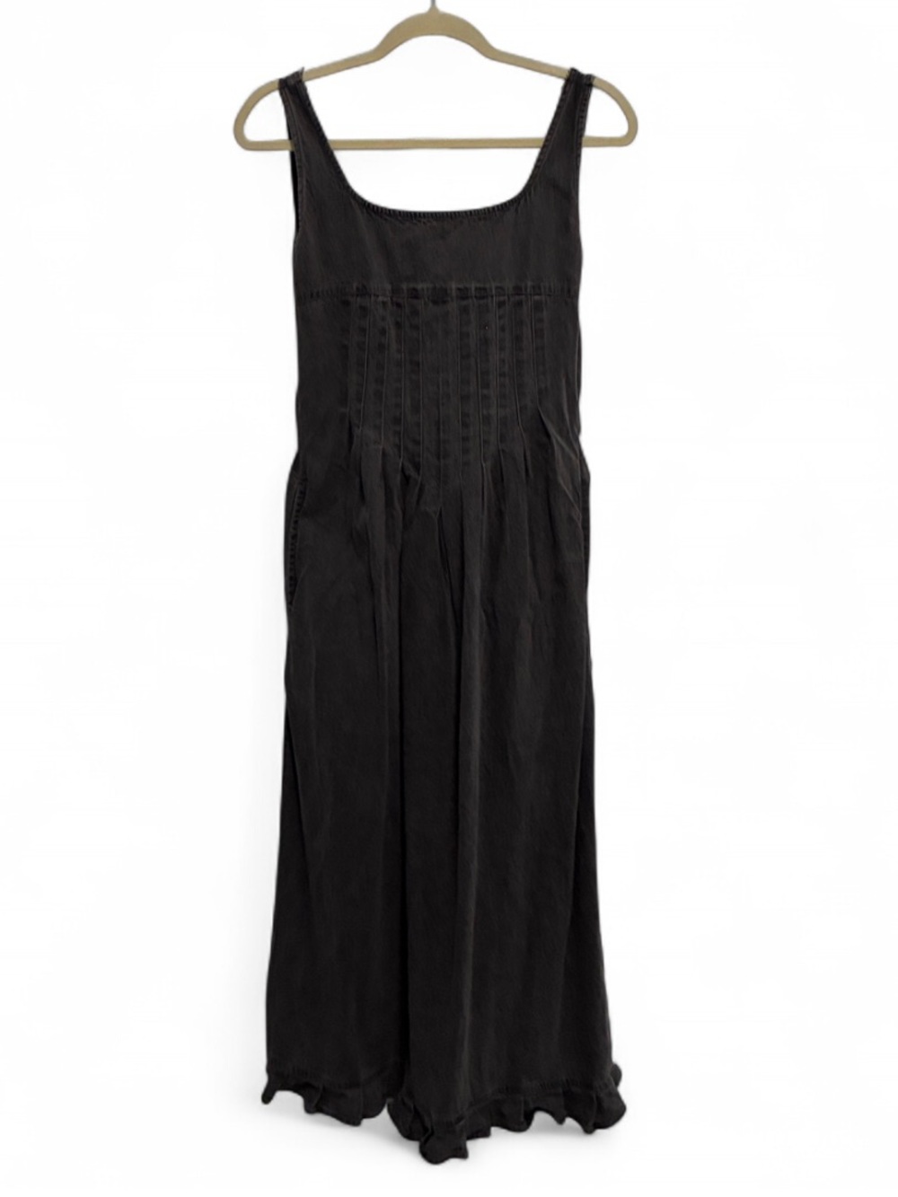 DownEast Washed Black Scoop Neck Sleevless Midi Dress